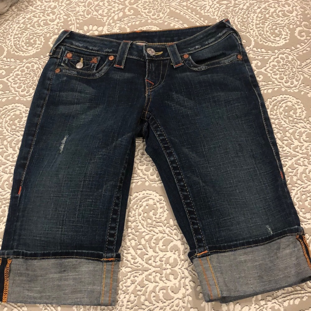 Women’s true religion long shorts denim size 26